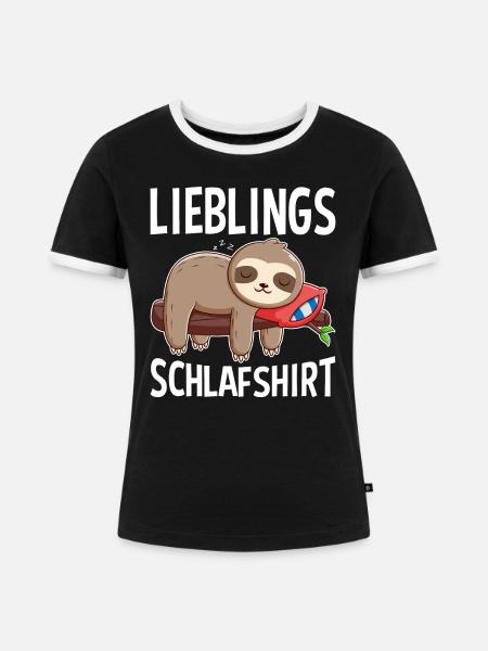 Lieblings Schlafshirt - Frauen Kontrast-T-Shirt - Schwarz/Weiß