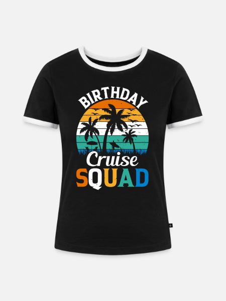 BIRTHDAY CRUISE SQUAD - Frauen Kontrast-T-Shirt - Schwarz/Weiß