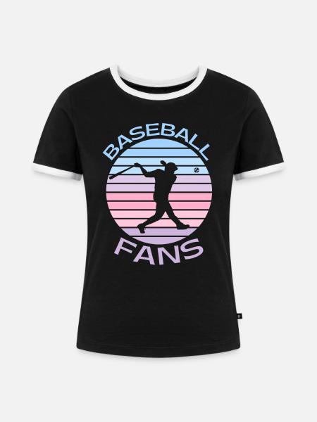 Baseball-Fans - Frauen Kontrast-T-Shirt - Schwarz/Weiß