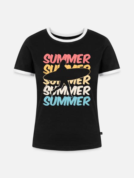 summer summer summer t-shirt - Frauen Kontrast-T-Shirt - Schwarz/Weiß