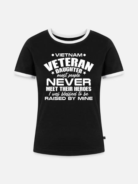 Stolze Tochter Eines Vietnam-veteranen - Frauen Kontrast-T-Shirt - Schwarz/Weiß