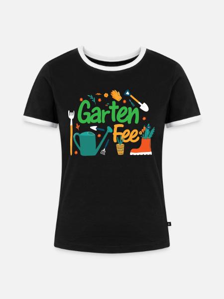 Gartenfee Garten Fee Gärtnerin Hobbygärtnerin - Frauen Kontrast-T-Shirt - Schwarz/Weiß