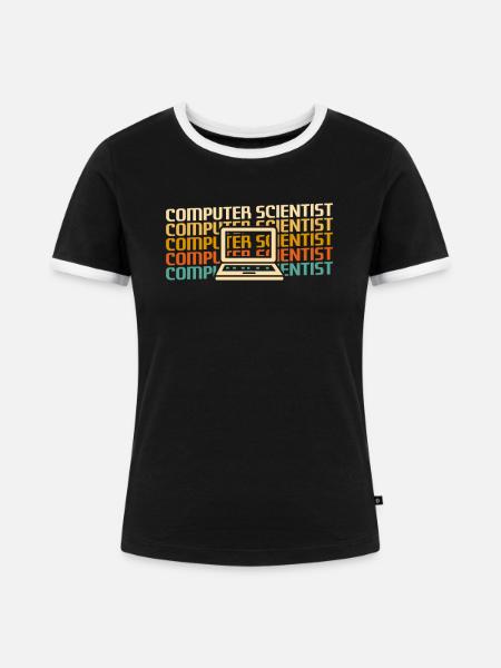 Retro Computer Scientist Informationen - Frauen Kontrast-T-Shirt - Schwarz/Weiß