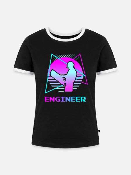 Retro Classic Ingenieur Engineering - Frauen Kontrast-T-Shirt - Schwarz/Weiß