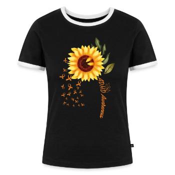 ADHD Awareness For ADHD Awareness Month - Frauen Kontrast-T-Shirt - Schwarz/Weiß - Vorne - Selfina (174cm)