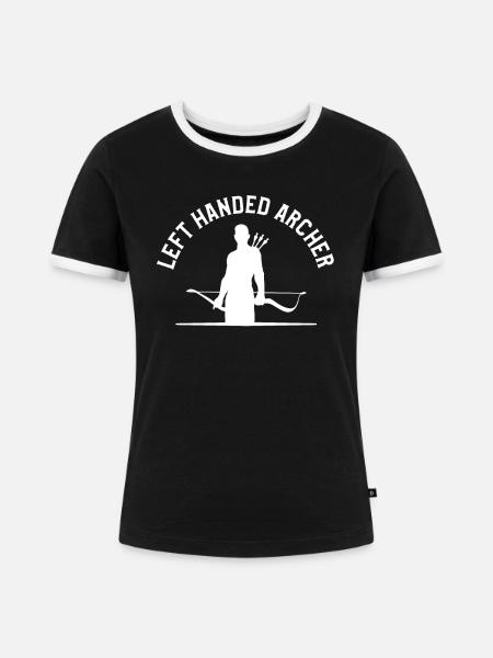Linkshänder Bogenschützen Bogenschützen - Frauen Kontrast-T-Shirt - Schwarz/Weiß