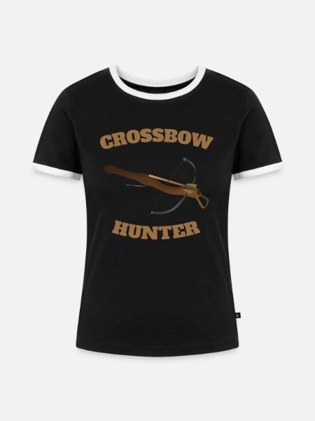 Armbrust Crossbow Hunter Bogensport - Frauen Kontrast-T-Shirt - Schwarz/Weiß