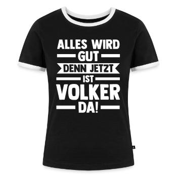 Volker - Frauen Kontrast-T-Shirt - Schwarz/Weiß - Vorne - Selfina (174cm)