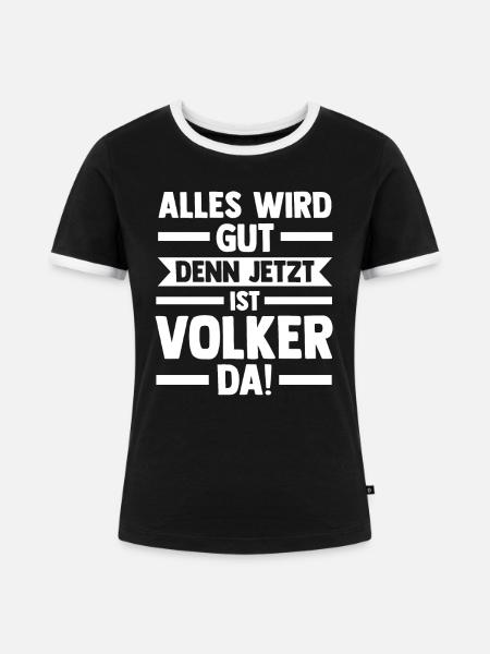 Volker - Frauen Kontrast-T-Shirt - Schwarz/Weiß