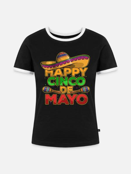 Cinco De Mayo - Frauen Kontrast-T-Shirt - Schwarz/Weiß