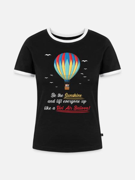 Heißluftballon & Ballon Fahrer Geschenk - Frauen Kontrast-T-Shirt - Schwarz/Weiß