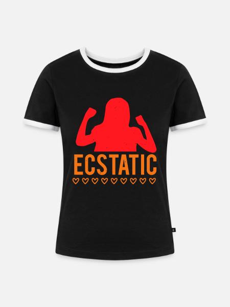 EKSTATISCHES Mädchen - Frauen Kontrast-T-Shirt - Schwarz/Weiß