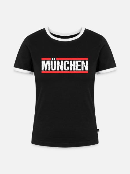 Münchnerin Münchner München - Frauen Kontrast-T-Shirt - Schwarz/Weiß