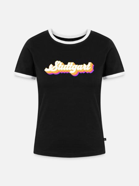 Stuttgartererin Stuttgarterer Stuttgarter - Frauen Kontrast-T-Shirt - Schwarz/Weiß