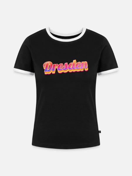 Dresdnerin Dresdner Dresden - Frauen Kontrast-T-Shirt - Schwarz/Weiß