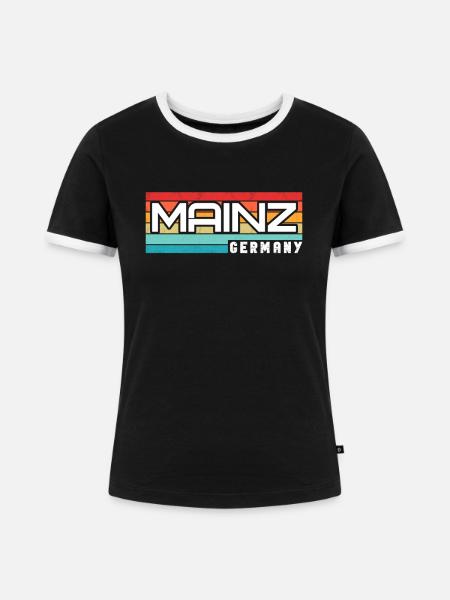 Mainzerin Mainzer Mainz - Frauen Kontrast-T-Shirt - Schwarz/Weiß