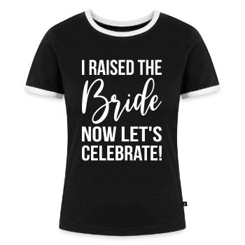 Brides Mom Mother Of The Bride Mutter Der Braut - Frauen Kontrast-T-Shirt - Schwarz/Weiß - Vorne - Selfina (174cm)