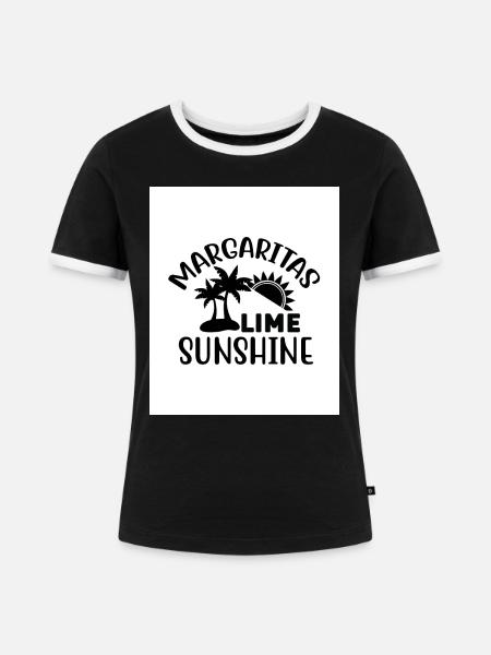 Margaritas Limetten-Sonnenschein - Frauen Kontrast-T-Shirt - Schwarz/Weiß