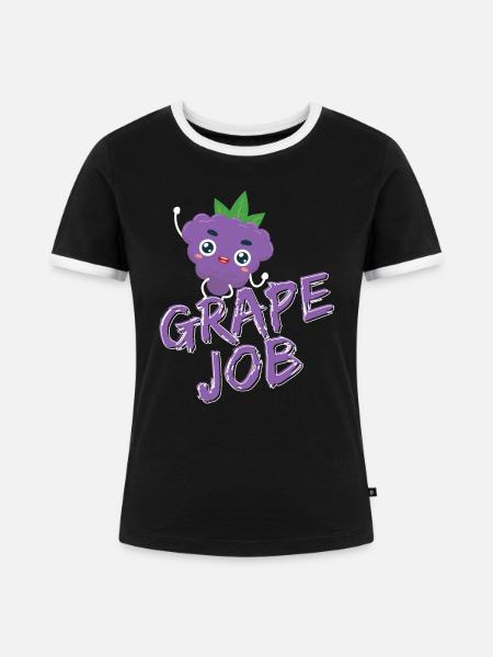 Grape Job - Frauen Kontrast-T-Shirt - Schwarz/Weiß
