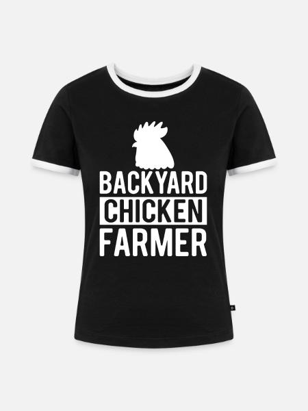 Hinterhof Hühnerzüchter 2 - - Frauen Kontrast-T-Shirt - Schwarz/Weiß
