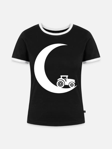 Mondsichel - Traktor - - Frauen Kontrast-T-Shirt - Schwarz/Weiß