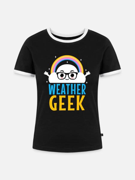 Weather Geek - Frauen Kontrast-T-Shirt - Schwarz/Weiß