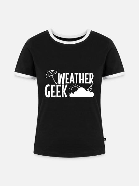 Weather Geek - Frauen Kontrast-T-Shirt - Schwarz/Weiß