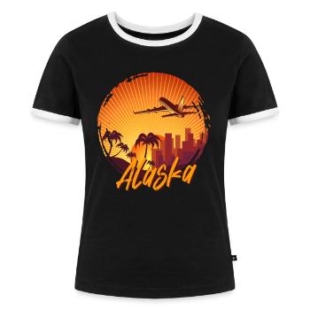alaska - Frauen Kontrast-T-Shirt - Schwarz/Weiß - Vorne - Selfina (174cm)