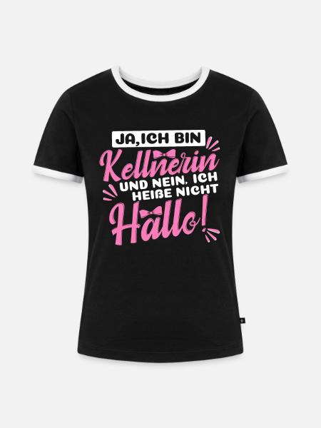 Kellnerin Restaurantfachfrau Gastronomie - Frauen Kontrast-T-Shirt - Schwarz/Weiß