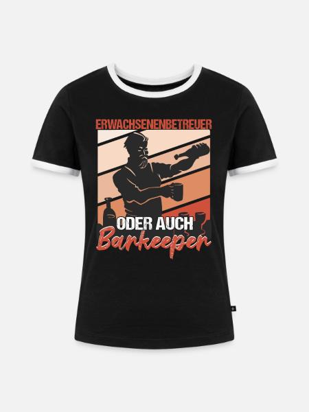 Barkeeper Bartending - Frauen Kontrast-T-Shirt - Schwarz/Weiß