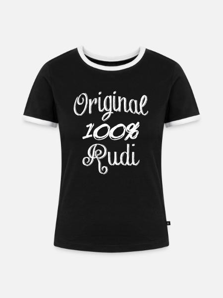 Original 100% Rudi - Frauen Kontrast-T-Shirt - Schwarz/Weiß