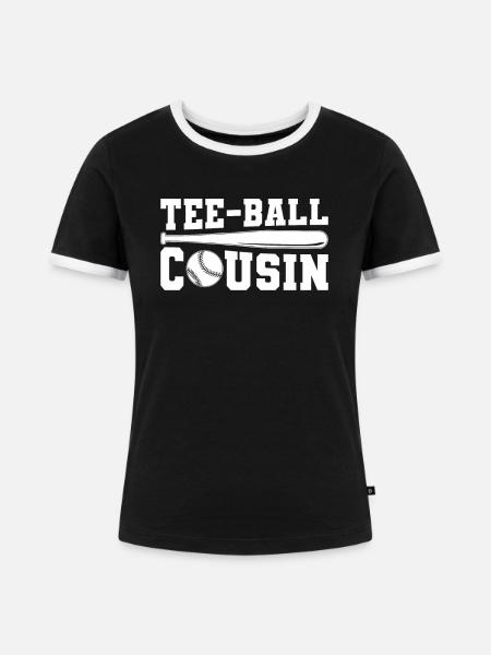 Tee-Ball Cousin T-Ball - Frauen Kontrast-T-Shirt - Schwarz/Weiß