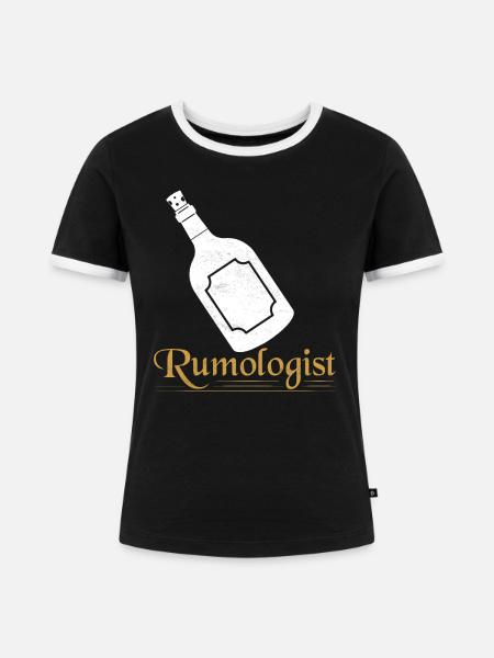 Rumologist Rum Caribbean Alcohol - Frauen Kontrast-T-Shirt - Schwarz/Weiß