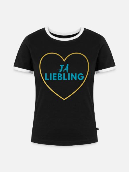 Ja Liebling 1 - Frauen Kontrast-T-Shirt - Schwarz/Weiß