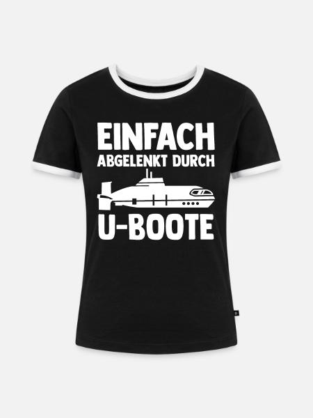 Tauchboot Unterseeboot Unterwasserboot U-Boot - Frauen Kontrast-T-Shirt - Schwarz/Weiß