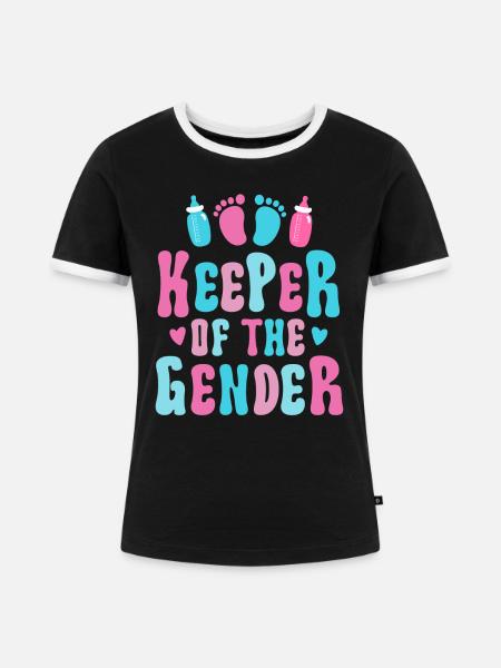 Hüter des Geschlechts - Frauen Kontrast-T-Shirt - Schwarz/Weiß