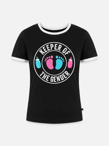 Hüter des Geschlechts - Frauen Kontrast-T-Shirt - Schwarz/Weiß