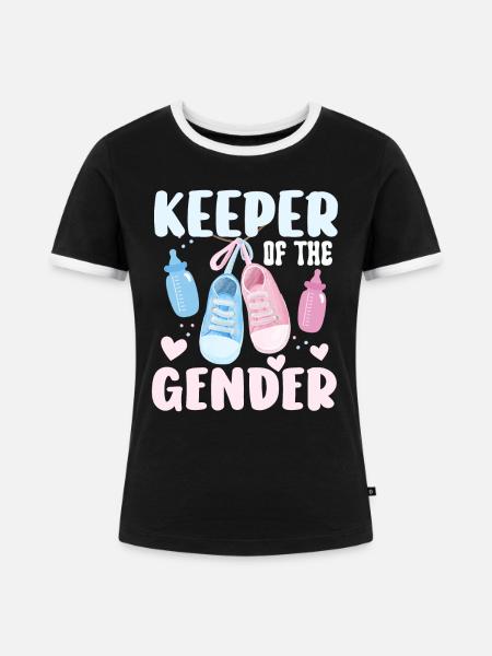 Hüter des Geschlechts - Frauen Kontrast-T-Shirt - Schwarz/Weiß