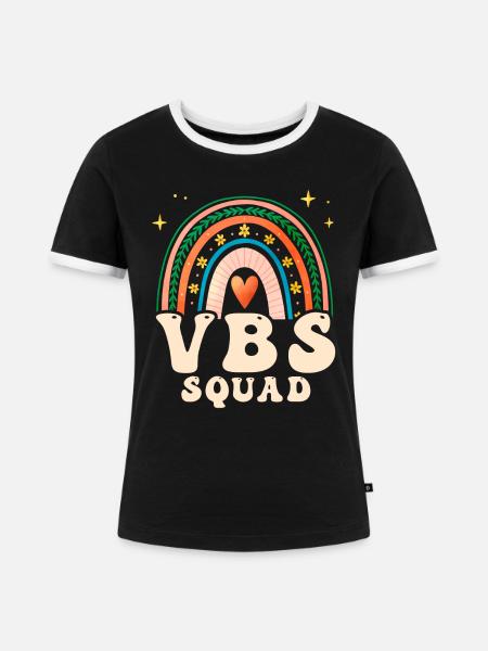 VBS Squad Bibel Shool - Frauen Kontrast-T-Shirt - Schwarz/Weiß