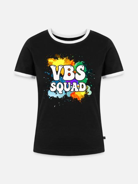 VBS Squad Bibel Shool - Frauen Kontrast-T-Shirt - Schwarz/Weiß