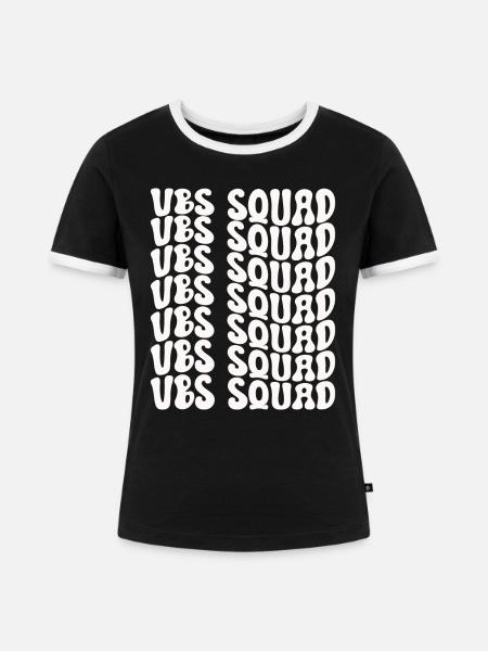 VBS Squad Bibel Shool - Frauen Kontrast-T-Shirt - Schwarz/Weiß