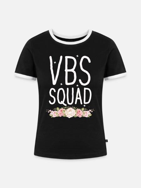 VBS Squad Bibel Shool - Frauen Kontrast-T-Shirt - Schwarz/Weiß