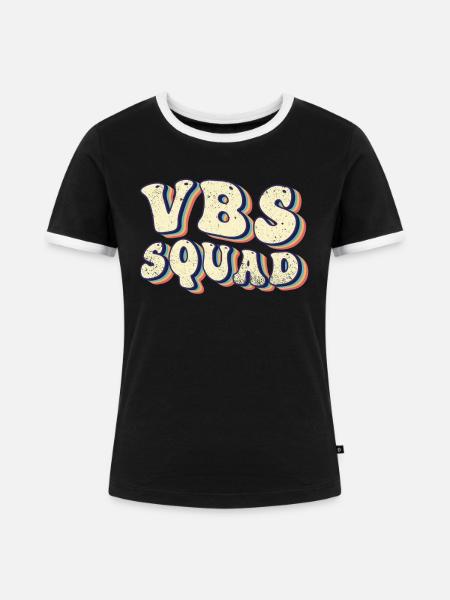 VBS Squad Bibel Shool - Frauen Kontrast-T-Shirt - Schwarz/Weiß