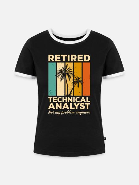 Dieser technische Analyst braucht Wein - Frauen Kontrast-T-Shirt - Schwarz/Weiß
