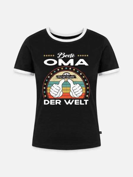 Beste oma der Welt - Frauen Kontrast-T-Shirt - Schwarz/Weiß