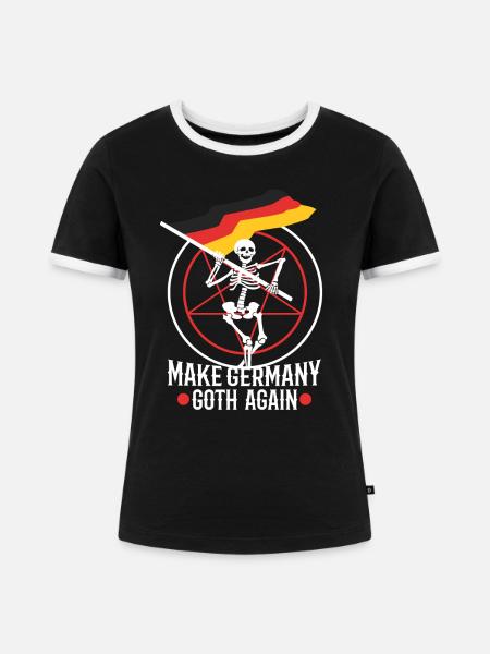 Make Germany goth again - Frauen Kontrast-T-Shirt - Schwarz/Weiß