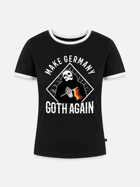 Make Germany goth again - Frauen Kontrast-T-Shirt - Schwarz/Weiß