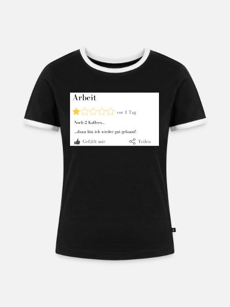 Noch 2 Kaffees - Frauen Kontrast-T-Shirt - Schwarz/Weiß