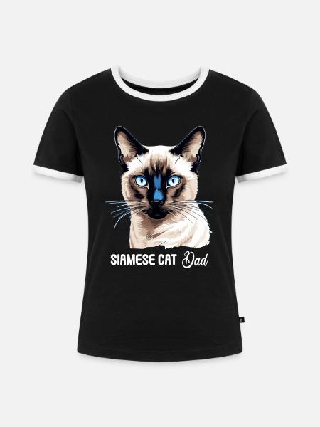 Siamese Cat Siamkatze - Frauen Kontrast-T-Shirt - Schwarz/Weiß