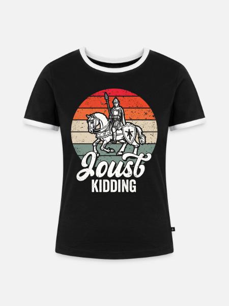 Ritter Mittelalterliche Renaissance-Ritterrüstung - Frauen Kontrast-T-Shirt - Schwarz/Weiß